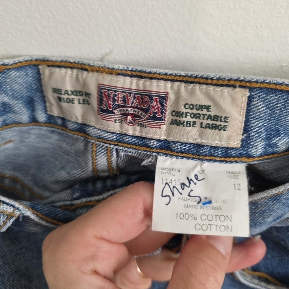 Vintage Bermuda Short Cut Off Denim Blue Jean Shorts NEVADA - Picture 7 of 7